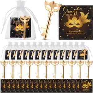 Havawish 18 Sets Sweet 16 Party Favors Masquerade Party Favors 18 Mask Design Bottle Openers 18 Mini Gift Cards 18 Organza Bags Party Decorations for Quinceanera Birthday Guests Bulk Souvenirs
