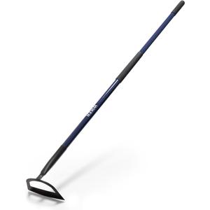 WIKER 57 Inch Professional Garden Hoe, Heavy Duty Weeding Tool with Pre-Sharpened Blade, Fiberglass Long Handle for Effortless Soil Cultivation and Weed Removal