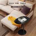 C-Shaped Side Table, Iron End Table for Couch Sofa and Bed, Small Metal Black Side Tables for Living Room Bedroom (Black, High-24.8in/63cm)