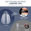 5 x Extra Short Almond Nail Tips:240PCS Soft False Nail Gel Tips Full Cover Acrylic Clear Fake Press On Nails for Extensions Women Manicure DIY 12 Sizes
