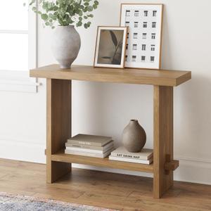 Nathan James Virgo Wood Accent Storage Console Sofa Table, for Entryway, Hallway or Living Room, 1, Light Brown, Set of 1