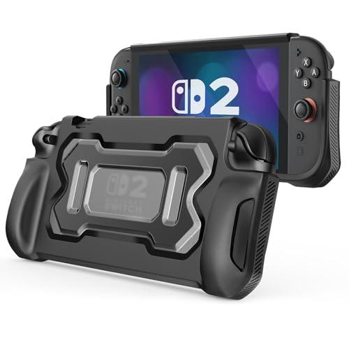 MoKo Protective Case for Nintendo Switch 2 2025, TPU Grip Cover Case with Ergonomic and Shockproof Design Compatible with Nintendo Switch 2 Console Accessories, Black