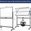 TSJ OFFICE Large Rolling Whiteboard - Dry Erase Magnetic 48 x 32 Inches White Board Height Adjust Double Sides Mobile Portable Easel on Wheels, Dry Erase Board with Stand for Office, Home & Classroom