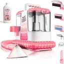 Carpet Cleaner Machine, 20Kpa Powerful Suction with 5 Cleaning Tools, Cleaning Solution, Car/Auto Detailer, Lightweight Compact Design for Rug, Carpet, Car Seats, Pets, Stairs, Couches,Pink