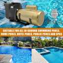 W3SP2615X20 Single Speed Pool Pump 2 HP 115/230V Compatible with Hayward SP2615X20 Super Pool Pump with 2" Port for All In-Ground Swimming Pools and Spas