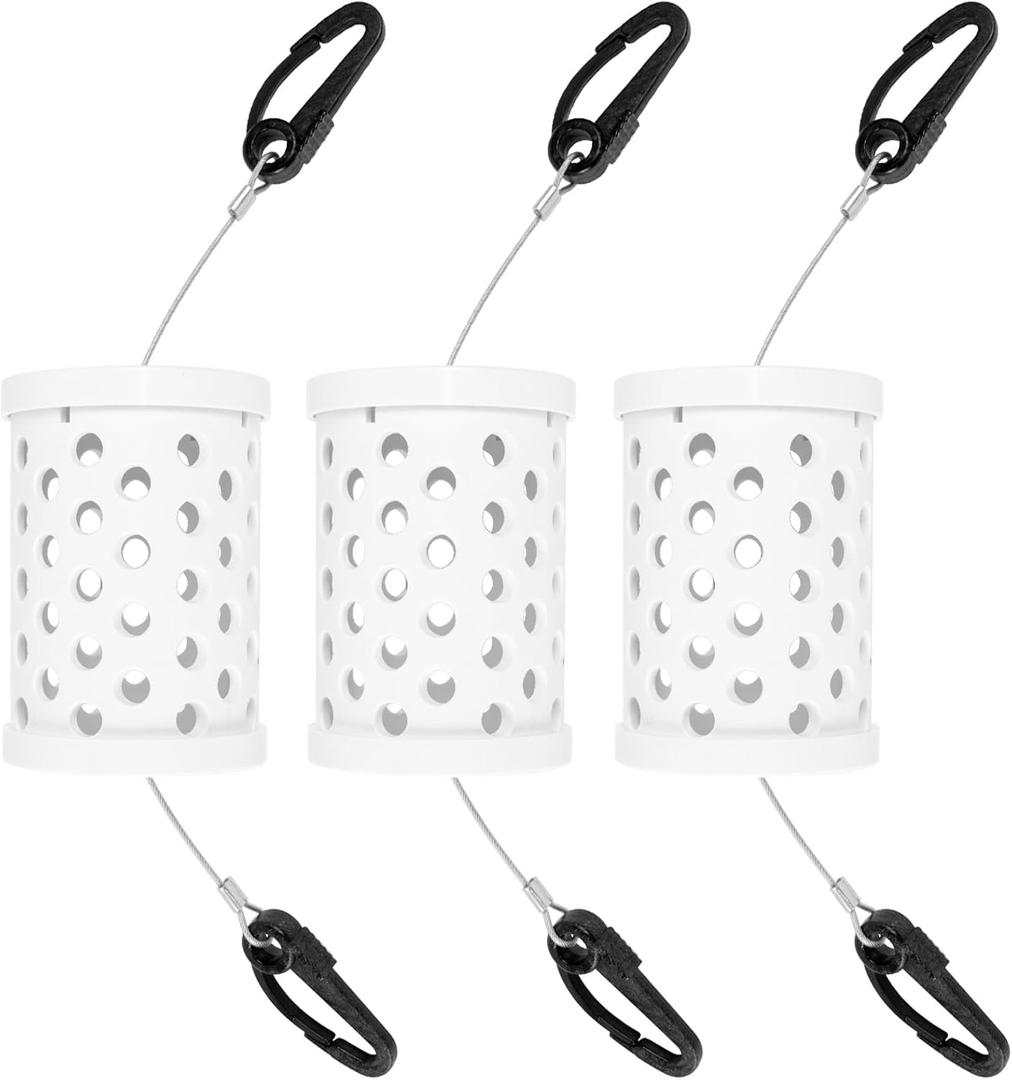 Seal Proof Bait Cage Rigid PVC Tubing with Quick Release Clips High Capacity Bait Box Holders for Crab Traps