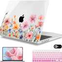 Mektron Case for M5 MacBook Pro 14 inch 2026 Model A3427 A3426 Fit 2025-2021 Model A3434 A3112 M4 A3112 A3401 A3185 M3 A2918 A2992 M2 A2779 M1 A2442 Pro/Max Cover for MacBook Pro 14", Floral P165
