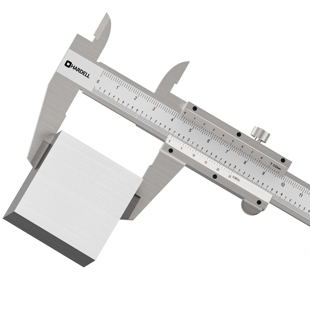 HARDELL Vernier Caliper 12 Inch Stainless Steel, High Precision Micrometer 0.02mm/0.001'', Accuracy 0.05mm Resolution, Dual Reading Scale Caliper Measuring Tool with Storage Case, for DIY/Household