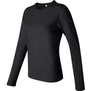 Bella Ladies Long Sleeve Crew Neck Jersey T-Shirt. 6500 - XX-Large - Black