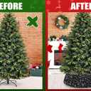 FOTSHARER Christmas Tree Collar Black 28.8 Inches Large Christmas Tree Collars for Artificial Trees Xmas Tree Base Cover Round Velvet Halloween Trees Stand Cover for Holiday Party Santa Decorations