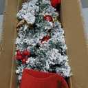 MARTINE MALL 2FT Small Christmas Tree with 30 LED Lights, Snowy Flocked Mini Christmas Tree Artificial Tabletop Xmas Trees with Cardinal Birds Red Bow Star Hanging Ornaments for Table Desk Small Space