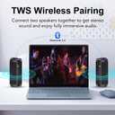 Coioc Portable Bluetooth Speaker, Bluetooth 5.4 Speaker, Dual Speaker with LED Display, Deep Bass,30H Playtime, Colorful RGB Lights,IPX7 Waterproof,TWS pairing for Outdoor/Home/Party/Travel,Gift Ideas