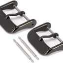Wellfit 2 Pack Watch Straps Bands Buckle Replacement, Watch Band Clasp, Choice of Color and Size, Vacuum PVD Finish