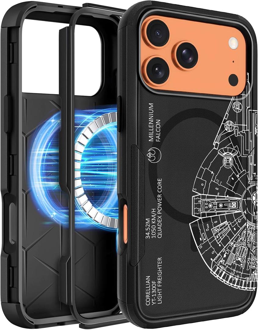 Heavy Duty for iPhone 17 Pro Max Case - Compatible with MagSafe Shockproof Protective Rugged Magnetic Men Military Grade Shock Drop Proof Phone Cover Funda for Apple 17 Promax Case, Black