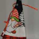 Red Black Plaid Christmas Aprons for Women With Pockets, Xmas Gnomes Tree Snowflake Winter Kitchen Cooking Apron