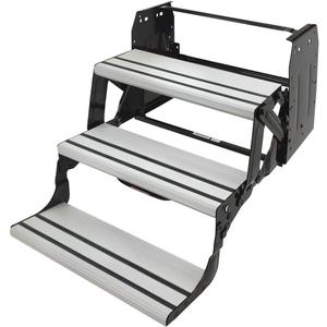 Lippert Components 432696 Alumi-Tread Triple Manual Step, Alloy Steel Aluminum, Black Lippert Components 432696 Alumi-Tread Triple Manual Step, Alloy Steel Aluminum, Black