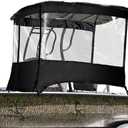 Universal T-TOP Enclosure, Boat Console Spray Shield, Clear Spray Curtain for T-TOP Center Console Black(2.1 * 2.3) 