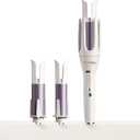 3 in 1 Automatic Curling Iron, Hair Curlers with 3 Curling Barrels (1" - 1.25" - 1.5"), Rotating Curling Iron with 3 Temp, 2-Way Rotation, 10S Fast Heating, Anti-Scald, Dual Voltage, White