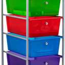 Mind Reader Rolling Cart with Drawers, Utility Cart, Craft Storage, Kitchen, Metal, 12.75"L x 15.25"W x 30"H, Multi-color