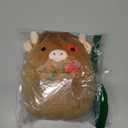 Highland Cow Plush,Valentines Day Heart Stuffed Animals Cow Plush with Embroidered Rose,Valentine Day Party Favors,Valentines Gifts for Him Her Girls Boys (Brown)