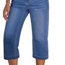 GRAPENT Capri Jeans for Women Mid Rise Straight Leg Casual Relaxed Fit Summer Cropped Stretchy Denim Capris Pants (XX-Large, Classic Blue)