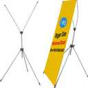 T-SIGN X Banner Stand, Banners & Signs for Business - 23inch x 63inch to 32inch x 78inch Adjustable Banner Holder - Portable Retractable Banner with Bag - Banner for Trade Show & Display (Pack of 2)