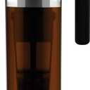 Takeya Glass Cold Brew Coffee Maker for Iced Coffee, Airtight Pitcher, Premium Quality, 2 Quart, Black Lid and Handle