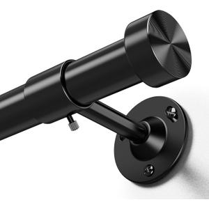Heavy Duty Curtain Rods for Windows 20 to 86 inches, 1 Inch Diameter Adjustable Length Long Window Curtain Rod with Aluminium Finials, 60lbs Capacity