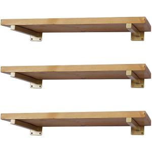 6 Pcs Gold Shelf Bracket 13 Inch Heavy Duty Brackets for Shelf Metal Wall Floating Shelving Brackets Industrial Shelf Brackets for Space Saving