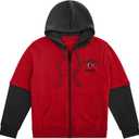 FOCO NFL Mens NFL Team Logo Wordmark Long Sleeve Hooded Button Up Shirt (Red, S)