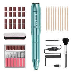 20000RPM Electric Nail Drill Compact Portable Efile Professional Manicure Pedicure Nail File Drill Kit for Acrylic, Gel Nails and Home Salon Use (Green)