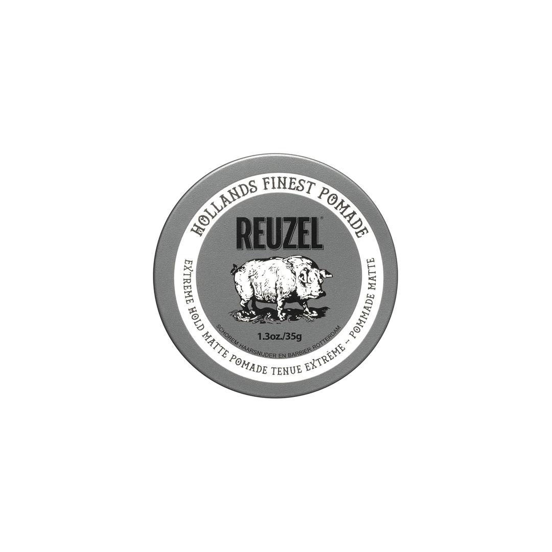 REUZEL Extreme Hold Matte Pomade, Strongest All Day Hold, Water Soluble Styling, Matte Finish & Flake Free, Easy To Wash Out, For All Hair Types (1.3 Ounce (Pack of 1))