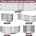 144" Extra Wide Baby Gate with Door, Configurable Baby Fence
Fireplace Gate with Anti-Trip Pedal, Family Essentials Safety Gate for Child Dogs Pets, 28'' Tall 6 Panels Black