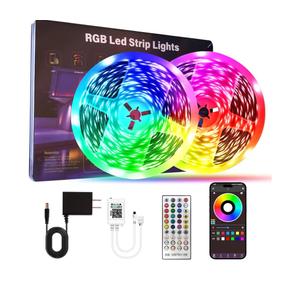 Led Lights for Bedroom 200 FT (2 Rolls 100 FT), with Remote and Application Control RGB Color Changing LED Strip Lights, Music Synchronization, Used for Room, Family, Party Decoration