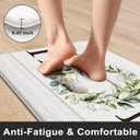 KIMODE Anti Fatigue Kitchen Mat for Floor 20"x32", Farmhouse Kitchen Rug, Cushioned Non Slip Kitchen Mats for Floor, Comfort Farmhouse Kitchen Floor Mat for Sink Laundry Desk White