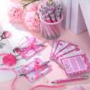 Eaasty 24 Sets Breast Cancer Awareness Gifts Bulk Pink Ribbon Breast Cancer Notepads and Ballpoint Pens Set Inspirational Gifts for Office Supplies Women Coworkers Nurses Volunteers Party Favors