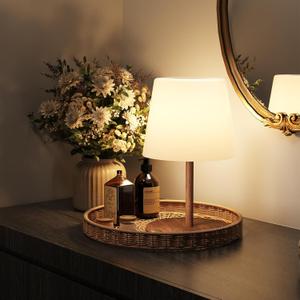 EZVALO Shower Lamp, IP65 Waterproof Modern Bathroom Lamp, Cordless Rechargeable Bath Light with 4500mAh Battery  Soft 360 Glow for Bathtub, Night Shower & Relaxing Routines (1 Pack, Wood Grain)