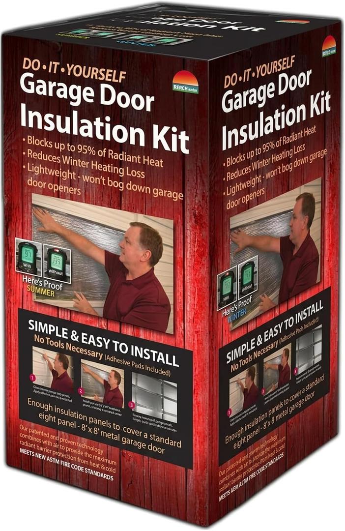 Garage Door Insulation Kit, Reflective, 8x8 Single Door