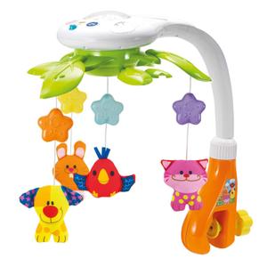 KiddoLab Baby Crib Mobile with Relaxing Music. Includes Ceiling Light Projector with Stars, Animals. Musical Crib Mobile with Timer. Nursery Toys for Babies Ages 0 & Older