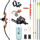 Bowfishing Bow and Arrow Set for Adults Beginner Bow Fishing Combo Kit with Bowfishing Arrows Bowfishing Reel (30lbs, Orange)