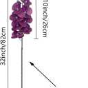 FagusHome 32 Inch Artificial Phalaenopsis Flowers 6 Pcs Artificial Orchid Flowers Stem Plants for Home Décor (Purple Piebald), FH1000143