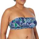 Amazon Essentials Womens Bandeau Swim Top (X-Small, Deep Blue Paisley)