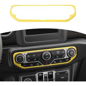 RT-TCZ for Wrangler JL Center Dash AC Switch Cover Trim Frame Yellow for Jeep Wrangler JL JLU Gladiator JT 2018-2023 Yellow Interior Accessories