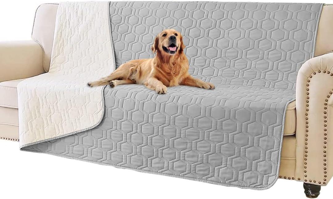 Waterproof and Anti-Slip Dog Bed Cover and Pet Blanket Sofa Pet Bed Mat car Incontinence Mattress Protectors Furniture Couch Cover for Most Cats Dogs, Pets (68x82Inch (Pack of 1), Light Grey)