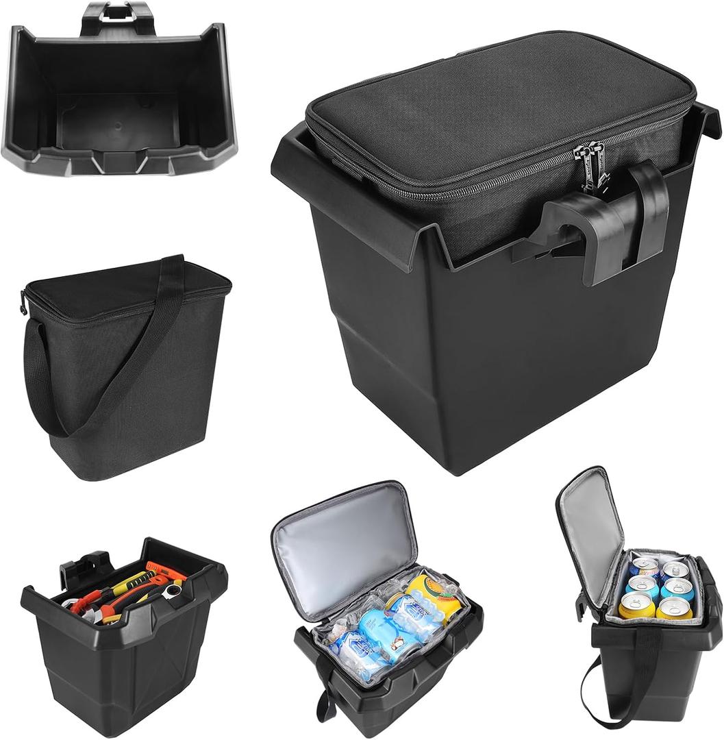 2 in 1 Underseat Storage Box, Center Storage Bin with Portable Cooler Bag Compatible for 2016-2024 Can-Am Defender Max HD5 HD8 HD10, UTV Replacement Accessories OEM 715003446