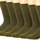 Jefferies Socks Men's Military Uniform All Season Rib Top Crew Boot Socks 6 Pack (9-11, Olive Green)