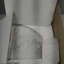 2 pcs Marble Shower Corner Shelf for Bathroom, 9 Inch x 9Inch Gray Veins and Soft White Marble Corner Shelves for Bath Wall Mounted Both Side Polished