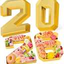 Datyiiha 2026 Set Cardboard Number for Charcuterie 10.2'' Gold Fillable Tray Charcuterie Paper Box for Graduation Anniversary Birthday New Year Party Decorations Chocolate Cookies Goodie Cupcake Box