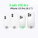 Case for iPhone 15 Pro, Built-in Glitter Camera Lens Cover, Shiny Silver Colorful Butterfly Design for Women Girls, Cute Slim Soft TPU Edge Shockproof Protective Phone Cases 6.1 Inch