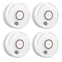 4 Pack Smoke Detector Fire Alarms 9V Battery Operated Photoelectric Sensor Smoke Alarms Easy to Install with Light Sound Warning, Test Button,9V Battery Included Fire Safety for Home
